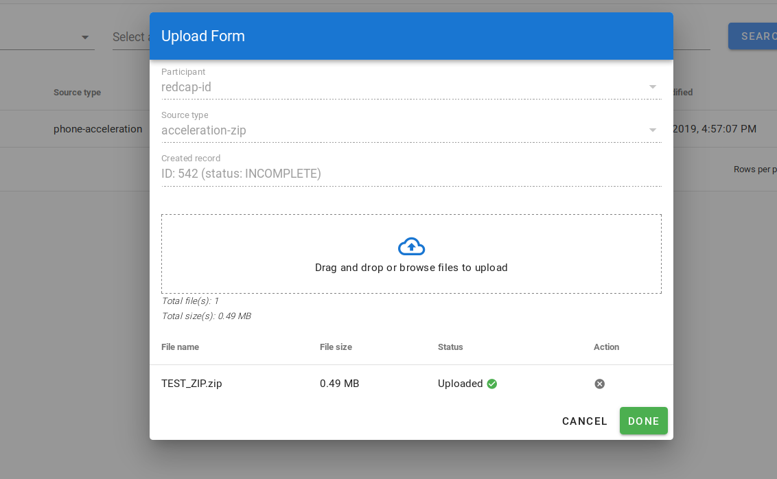 Upload Connector Radar Base