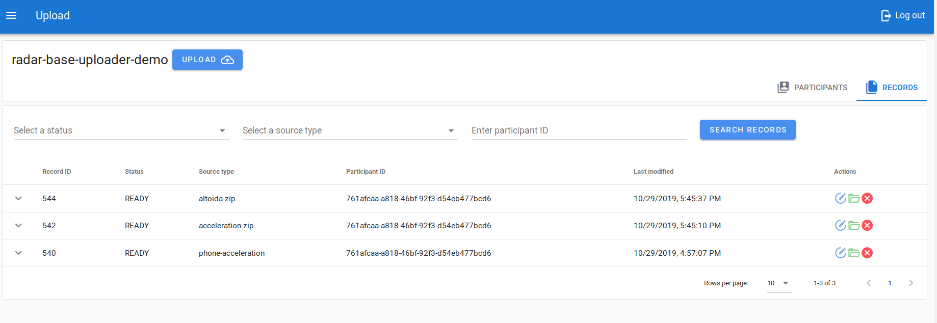 Upload Connector Radar Base